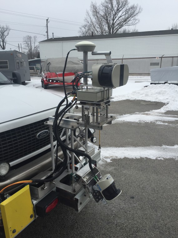 This close-up pictures show the L-KOPIA LMS 3-Laser System on our Excursion laser truck.