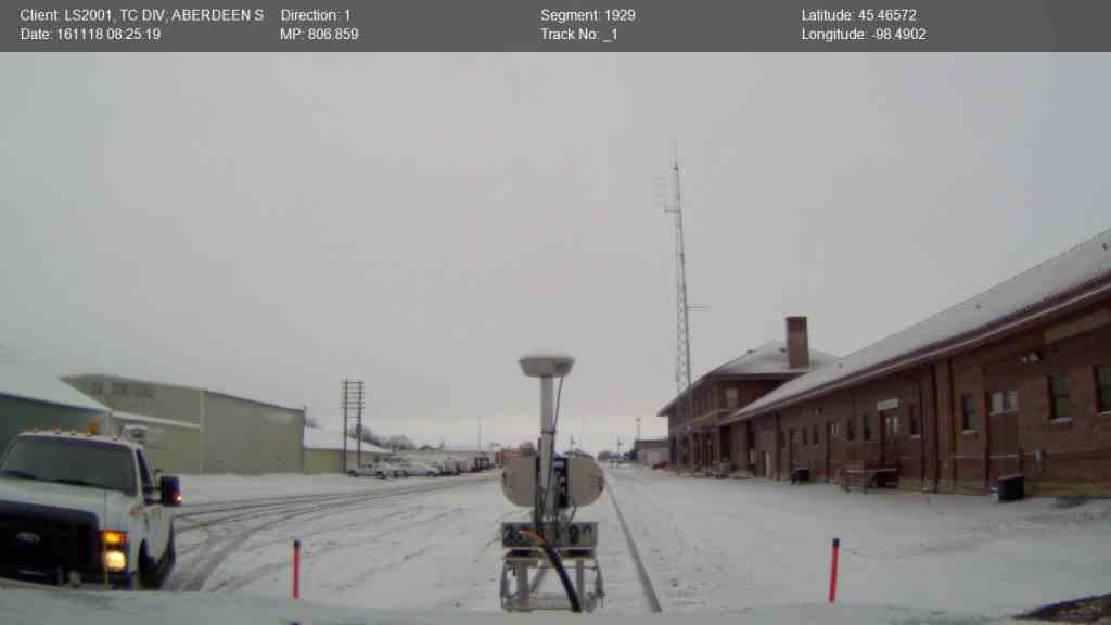 A cold and snowy morning in Aberdeen, South Dakota. It is the old station building on right.